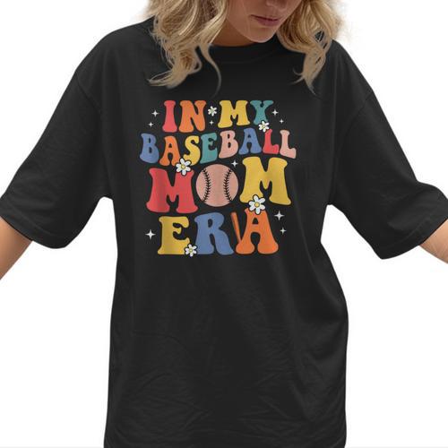 In My Baseball Mom Era Cute Mommy Groovy Women T-Shirt - Sportilla