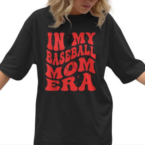In My Baseball Mom Era Red Women T-Shirt - Sportilla