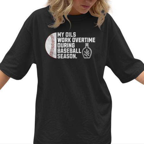 Baseball Mom Essential Oils Meme For Oily Oils Mom Women T-Shirt  - Sportilla