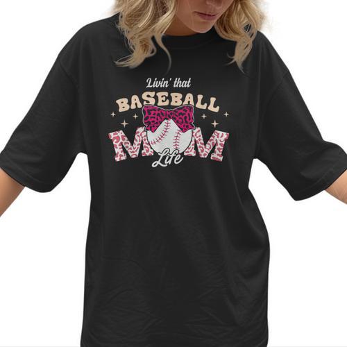 Baseball Mom Livin That Baseball Mom Life Women T-Shirt  - Sportilla