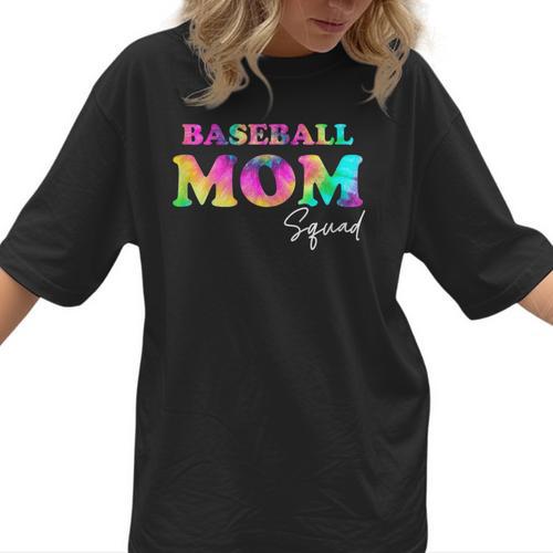 Baseball Mom Squad Tie Dye Cute Ball Mom Women T-Shirt - Sportilla