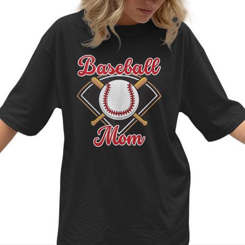 Baseball Mom T-Ball Mom Little League Mom Apparel Women T-Shirt  - Sportilla