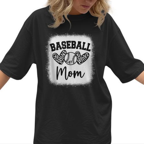 Custom Baseball Mom Number 87 Heart For Mom Women T-Shirt  - Sportilla