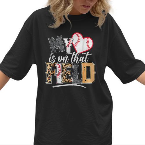 My Heart Is On That Field Mother's Day Baseball Mom Women Women T-Shirt  - Sportilla
