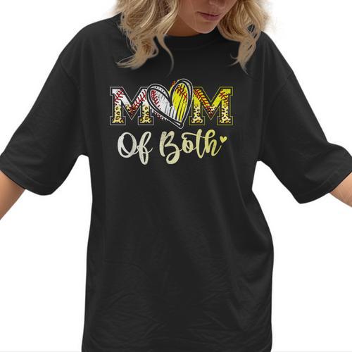 Mom Of Both Softball Baseball Mom Women T-Shirt - Sportilla