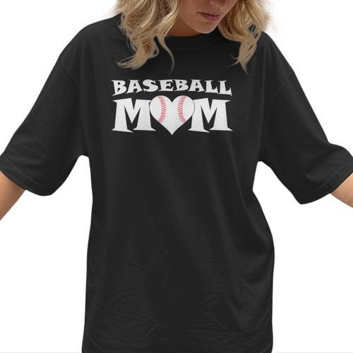 Proud Baseball Mom With Heart Game Day Women T-Shirt - Sportilla