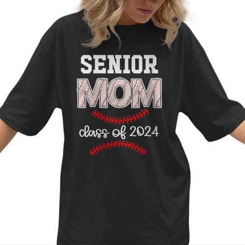 Proud Senior Baseball Mom Class Of 2024 Highschool Baseball Women T-Shirt - Sportilla