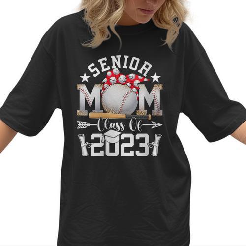 Senior 23 Baseball Mom Class Of 2023 Graduated Mother's Day Women T-Shirt  - Sportilla