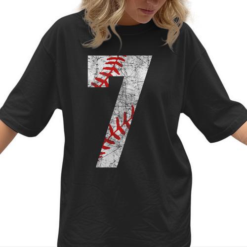Vintage Baseball Mom 7 Jersey Baseball Favorite Player Women T-Shirt - Sportilla
