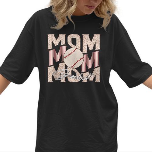 Women's Retro Baseball Mama Distressed Baseball Mom Life Women T-Shirt - Sportilla