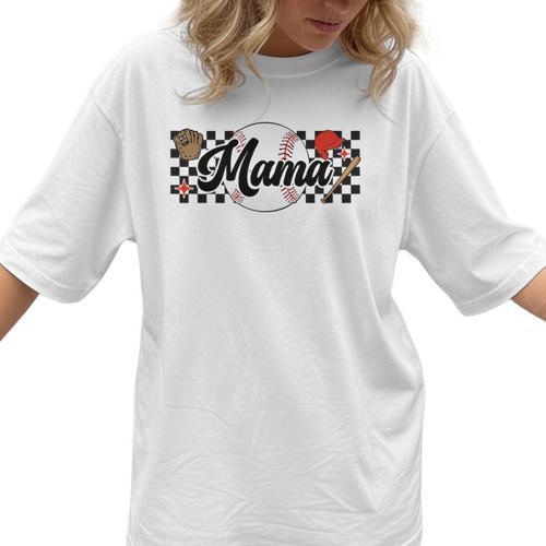 Baseball Mama Game Day Vibes Women Baseball Mom Women T-Shirt - Sportilla