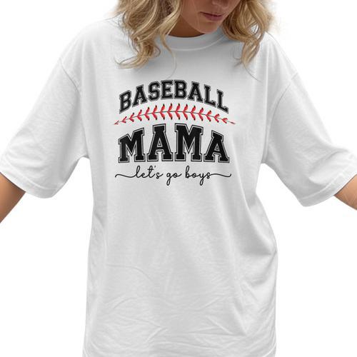 Baseball Mama Lets Go Boys Mother Baseball Mom Women T-Shirt  - Sportilla