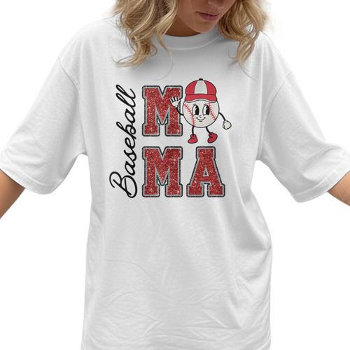 Baseball Mama Baseball Mom Game Day Senior Night Women T-Shirt - Sportilla