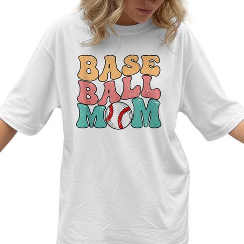 Baseball Mom Groovy Baseball Mom Women T-Shirt - Sportilla