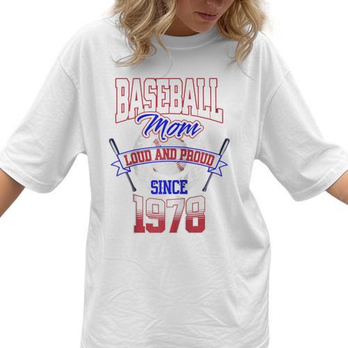 Baseball Mom Loud & Proud Since 1978 Raglan Baseball Tee Women T-Shirt - Sportilla