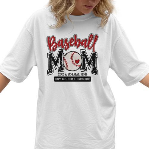 Baseball Mom Red Varsity Baseball Mama Cute Mother's Day Women T-Shirt - Sportilla