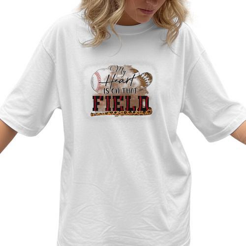 My Heart Is On That Field Baseball Mom Momm Premium Women T-Shirt  - Sportilla