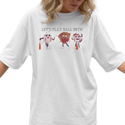 Let's Play Ball Boys Baseball Mom Women T-Shirt  - Sportilla