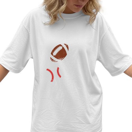 Mom Of Ballers USA Flag Football Baseball Mom Women T-Shirt - Sportilla