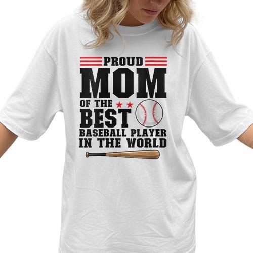 Proud Mom Of An Awesome Baseball Baseball Mom Women T-Shirt - Sportilla