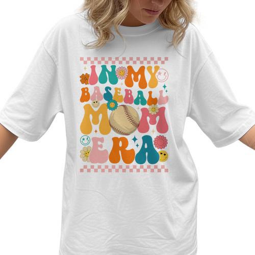 Retro Groovy In My Baseball Mom Era Happy Women Premium Women T-Shirt  - Sportilla