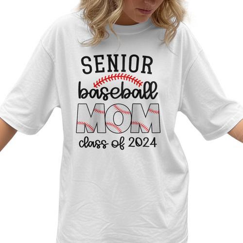 Senior Baseball Mom Class Of 2024 High School College Sports Raglan Baseball Tee Women T-Shirt - Sportilla