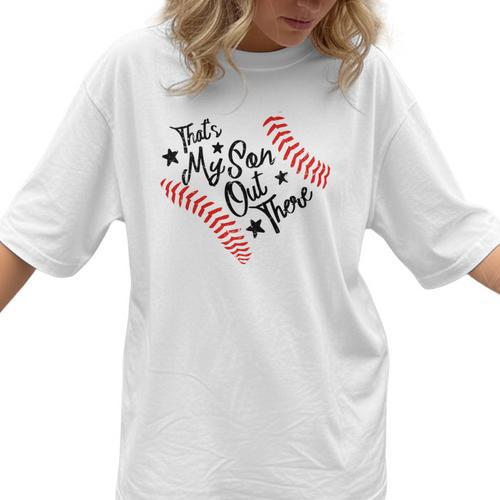 That's My Son Out There Baseball Mom Heart Mom Life Women T-Shirt - Sportilla