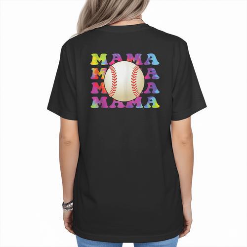 Baseball Mama Sport Women Proud Baseball Mom Women's T-Shirt Back Print - Sportilla