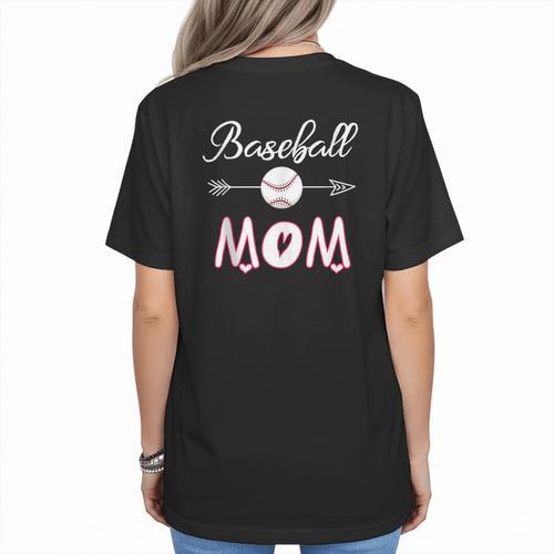 Baseball Mom Birthday Sport Baseball Sport Matching Family Women's T-Shirt Back Print - Sportilla