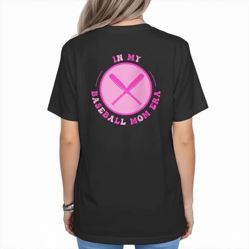In My Baseball Mom Era Retro Game Day Mom Era 2 Sides Women's T-Shirt Back Print - Sportilla