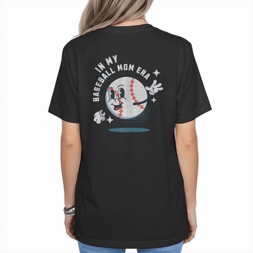 In My Baseball Mom Era Retro Baseball Mom Home Runs Women's T-Shirt Back Print - Sportilla