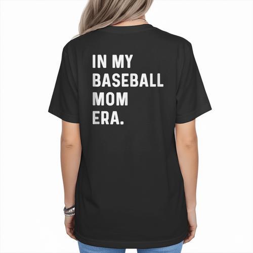 In My Baseball Mom Era Son Baseball Player Pitcher Catcher Women's T-Shirt Back Print - Sportilla