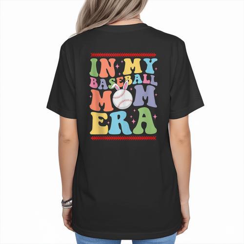 In My Baseball Mom Era Tee Bunny Ears Rabbit Baseball Women's T-Shirt Back Print - Sportilla