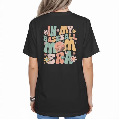 In My Baseball Mom Era Women's T-Shirt Back Print - Sportilla
