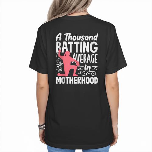 Baseball Mom Heart Ball Graphic Mother's Day Women's T-Shirt Back Print - Sportilla