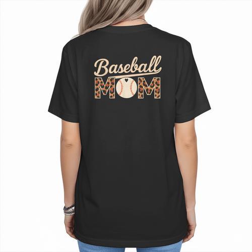 Baseball Mom Mothers' Day Women's T-Shirt Back Print - Sportilla