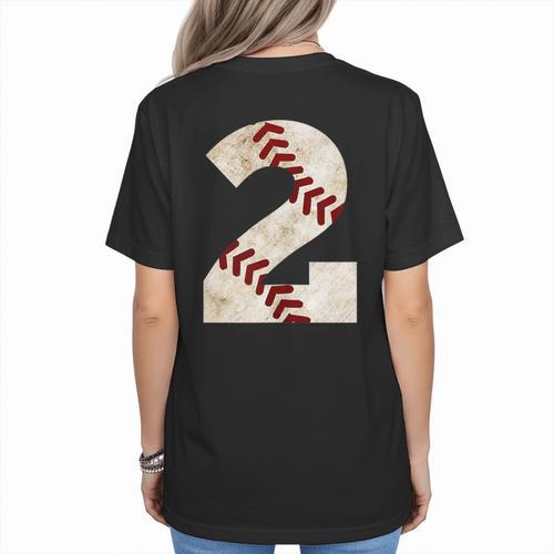 Baseball Mom Baseball Parent Number Two Baseball Gear 2 Women's T-Shirt Back Print - Sportilla