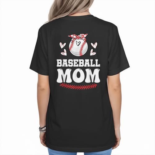 Baseball Mom Shirt Mama Women Baseball Shirt For Women's T-Shirt Back Print - Sportilla