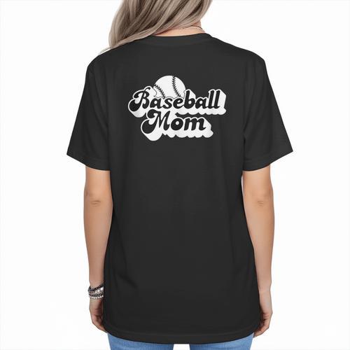 Baseball Mom Vintage Team Swag Women's T-Shirt Back Print - Sportilla