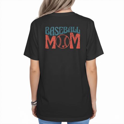 Baseball Mom Vintage Baseball Women's T-Shirt Back Print - Sportilla