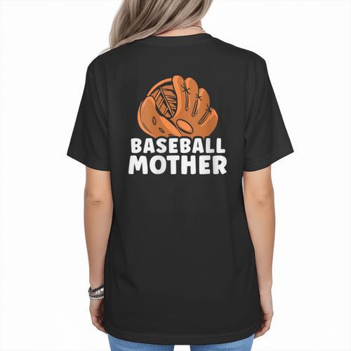 Baseball Mother Lover Baseballer Player Match Baseball Mom Women's T-Shirt Back Print - Sportilla