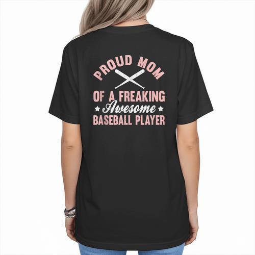 Baseball Player Pitcher Catcher Baseball Mom Mother Women's T-Shirt Back Print - Sportilla