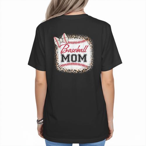 Baseball-Shirt Women Mama Mother Baseball Mom Women's T-Shirt Back Print - Sportilla