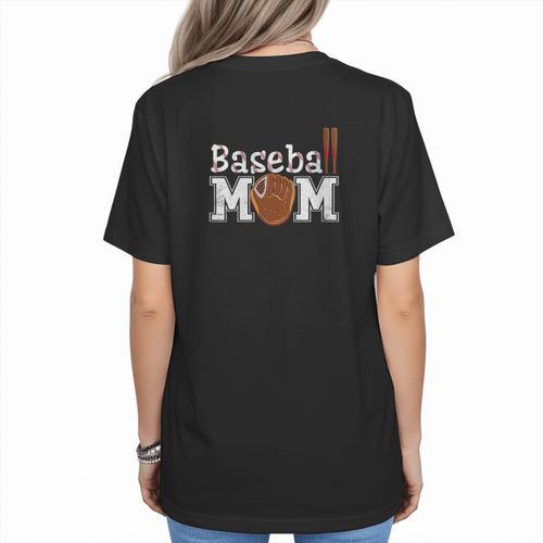 Baseball Sister Shirts For Girls Mother's Day Baseball Mom Women's T-Shirt Back Print - Sportilla