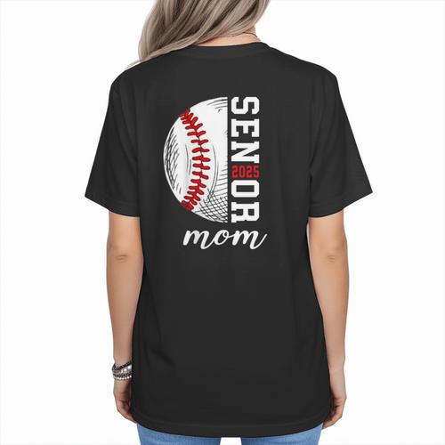 Class Of 2025 Senior 2025 Baseball Mom 2025 Women's T-Shirt Back Print - Sportilla