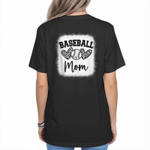 Custom Baseball Mom Number 5 Heart For Mom Women's T-Shirt Back Print - Sportilla