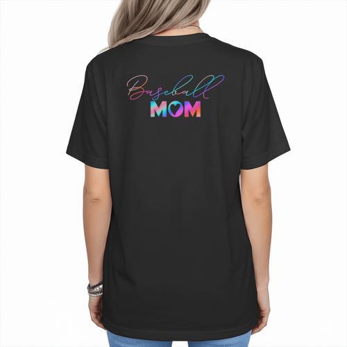 Cute Mother's Day Teeball T-Ball Baseball Mom Women's T-Shirt Back Print - Sportilla