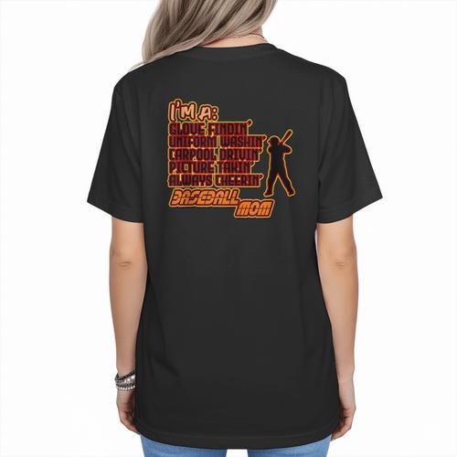 Im A Glove Findin Uniform Washin Carpool Drivin Baseball Mom Women's T-Shirt Back Print - Sportilla