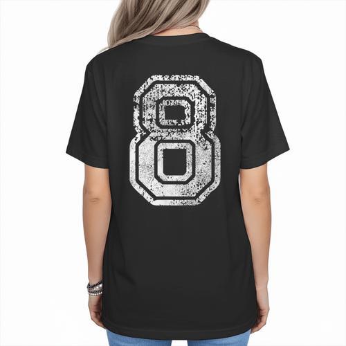 Jersey Number 8 Eight T-Shirt Football Number Baseball Mom Women's T-Shirt Back Print - Sportilla