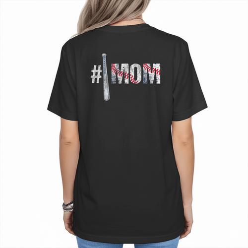 Number One Baseball Mom For Mothers Day Baseball Mommy Women's T-Shirt Back Print - Sportilla